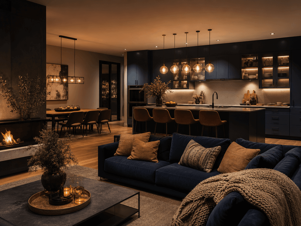 Open-plan kitchen-living